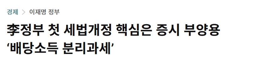 배당소득세 분리과세 관련 기사
