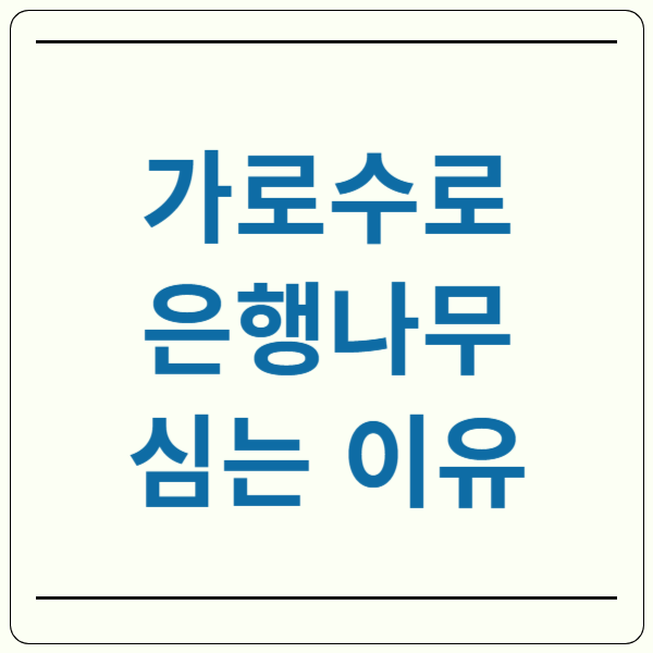 은행나무 가로수 사용 이유