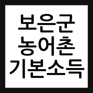보은군 농어촌 기본소득