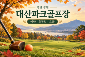 대산파크골프장 예약·휴장일·요금 안내용 AI 이미지