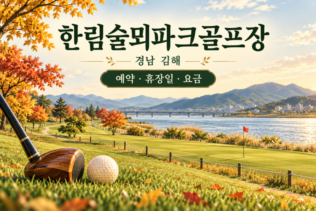 한림술뫼파크골프장 예약·휴장일·요금 안내용 AI 이미지