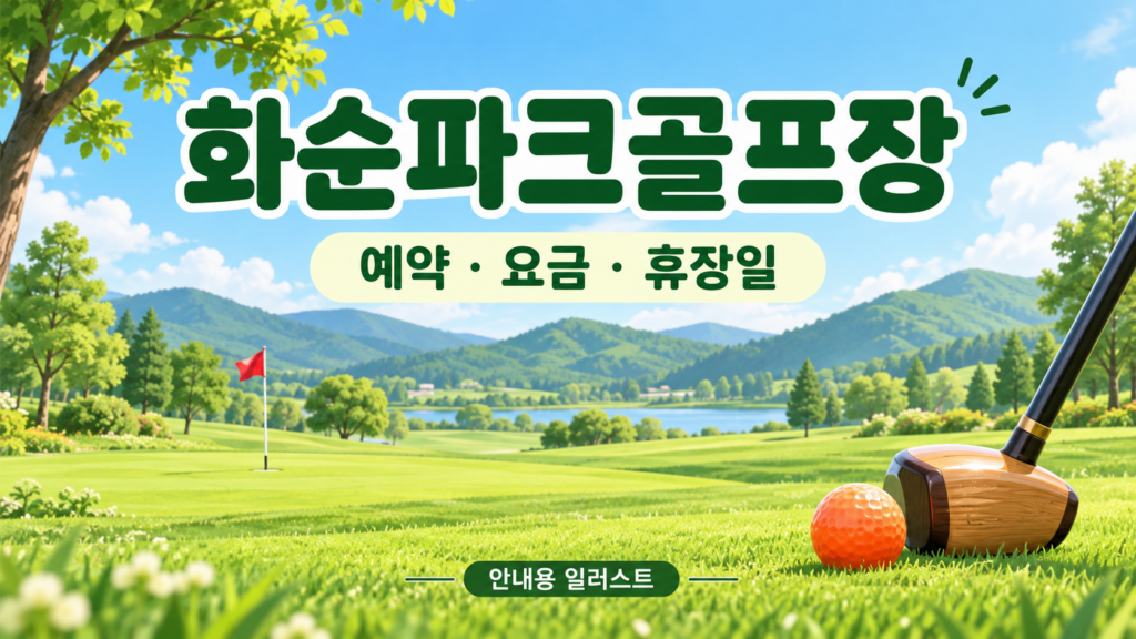 화순파크골프장 예약·요금·휴장일 안내용 일러스트