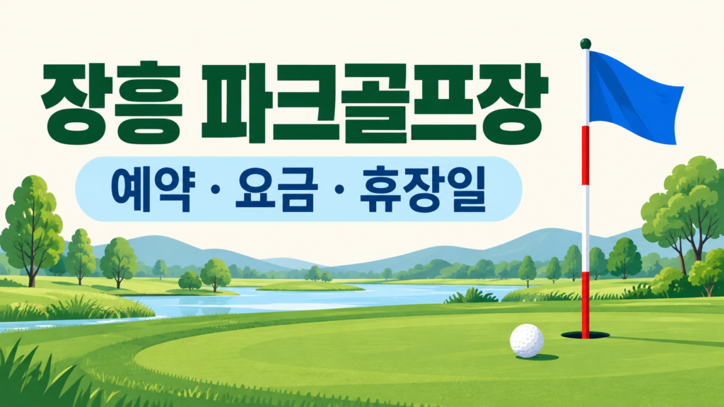 장흥 파크골프장 예약·요금·휴장일 안내용 일러스트
