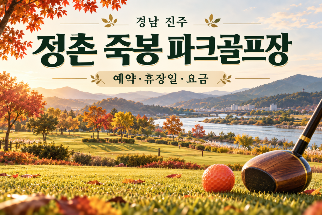 정촌 죽봉 파크골프장 예약·휴장일·요금 안내용 AI 이미지