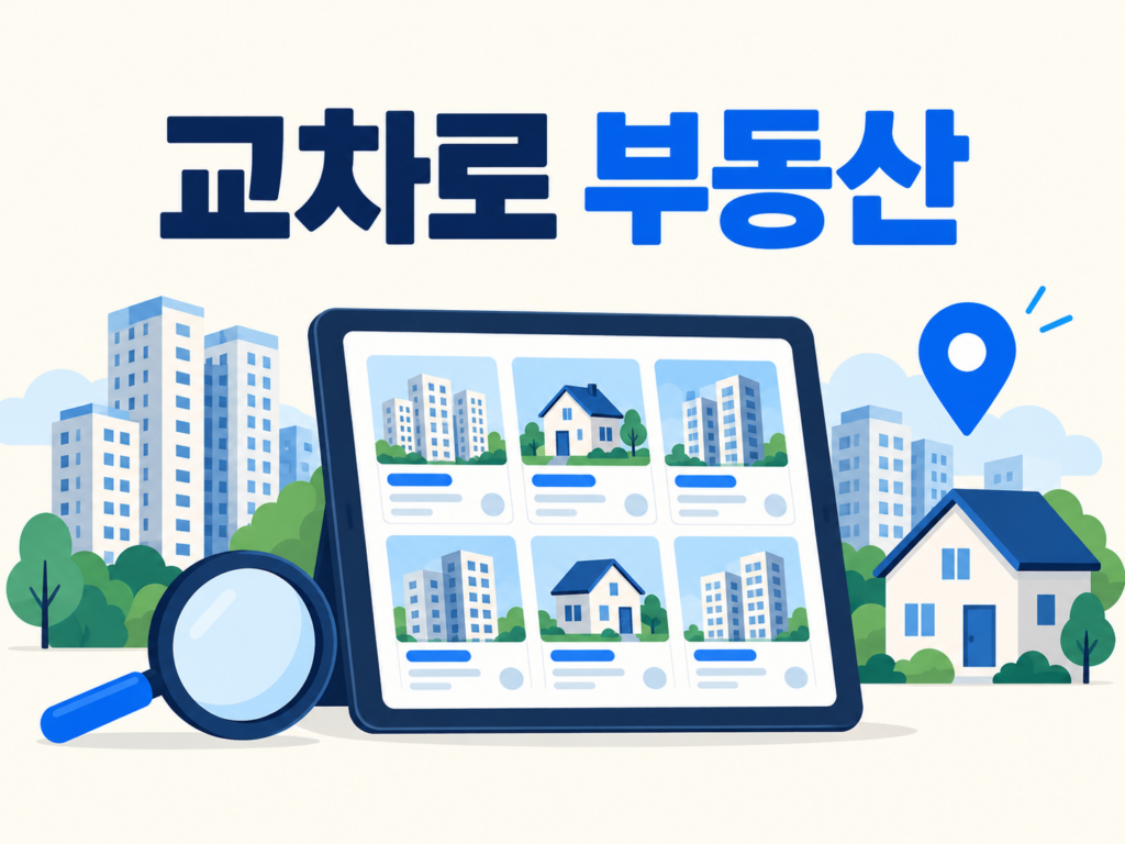 교차로 부동산 안내용 일러스트