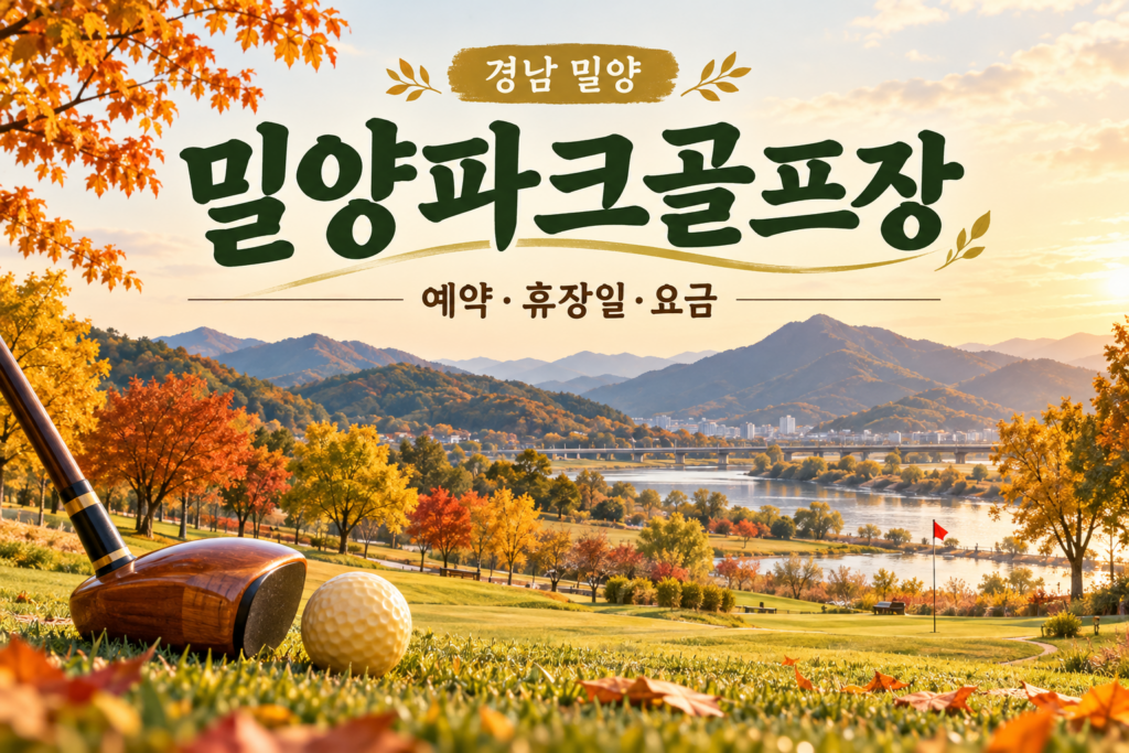 밀양파크골프장 예약·휴장일·요금 안내용 AI 이미지