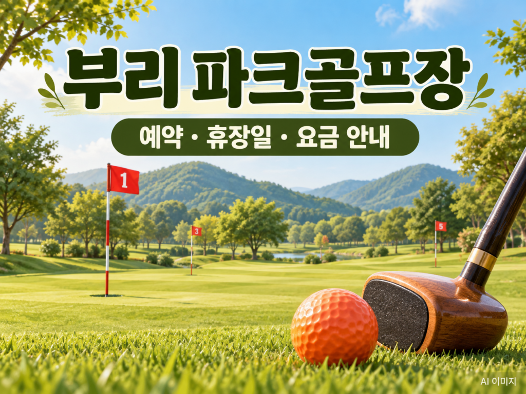 부리 파크골프장 예약·휴장일·요금 안내용 AI 이미지
