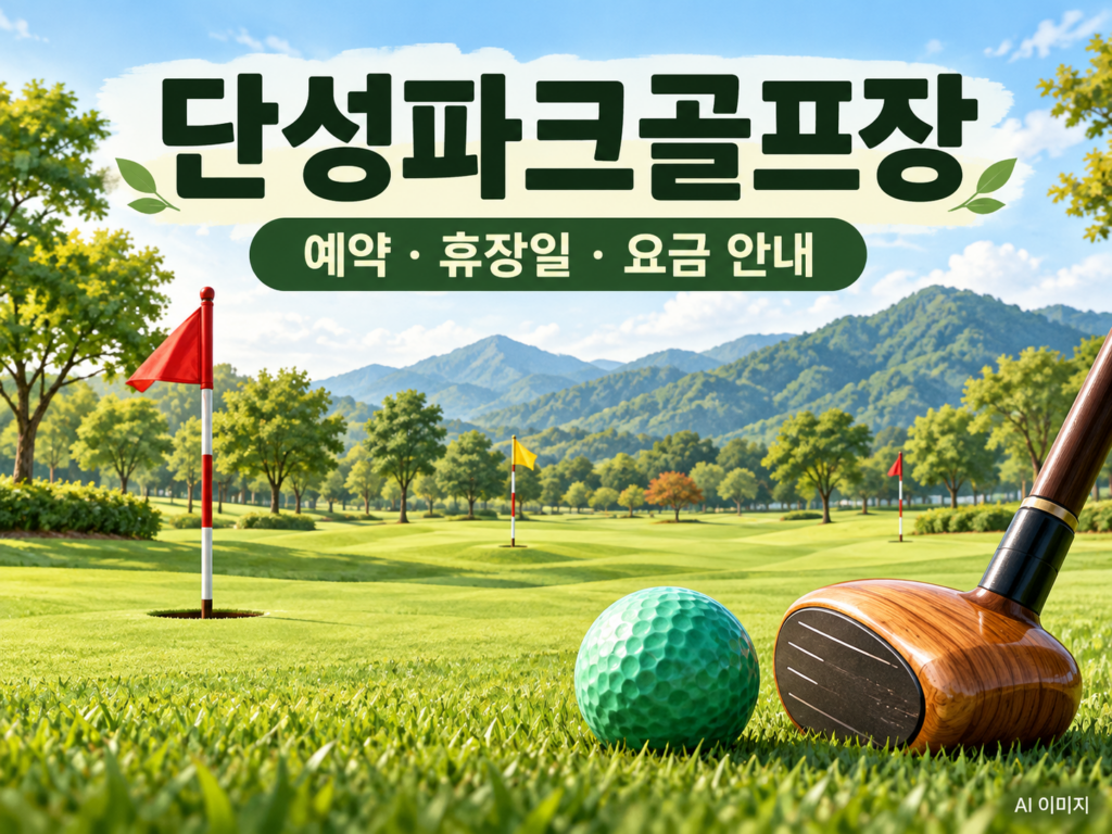 단성파크골프장 예약·휴장일·요금 안내용 AI 이미지