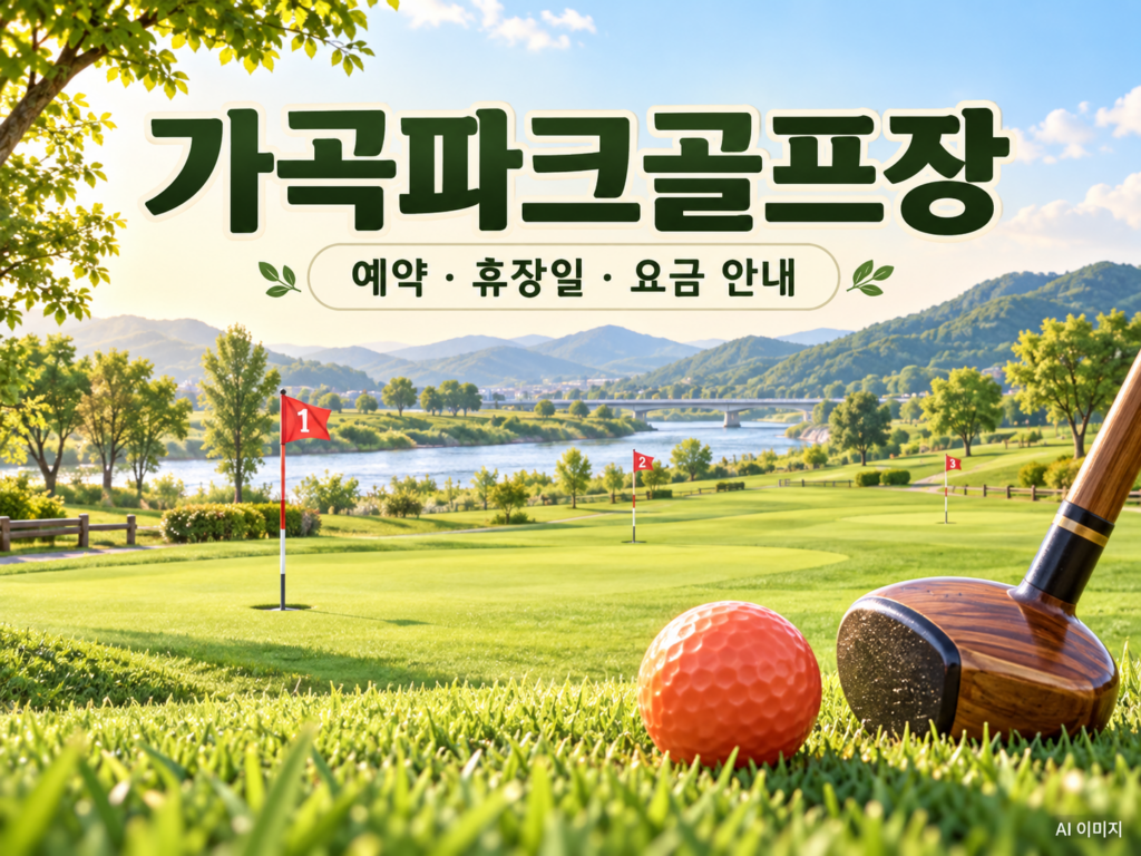 가곡파크골프장 예약·휴장일·요금 안내용 AI 이미지
