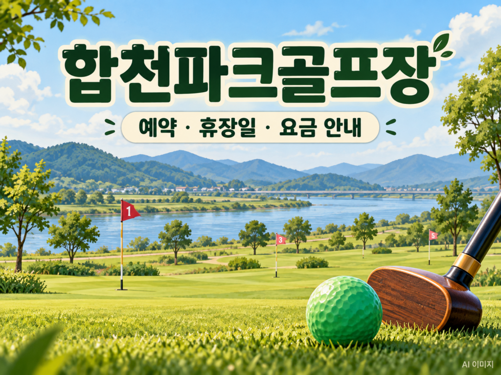 합천파크골프장 예약·휴장일·요금 안내용 AI 이미지