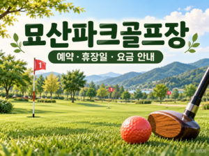 묘산파크골프장 예약·휴장일·요금 안내용 AI 이미지