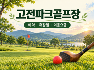 고전파크골프장 예약·휴장일·요금 안내용 파크골프 일러스트