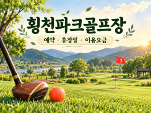 횡천파크골프장 예약·휴장일·요금 안내용 파크골프 일러스트
