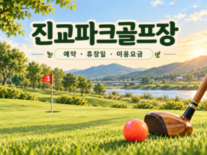 진교파크골프장 예약·휴장일·요금 안내용 파크골프 일러스트