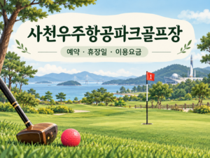 사천우주항공파크골프장 예약·휴장일·요금 안내용 파크골프 일러스트