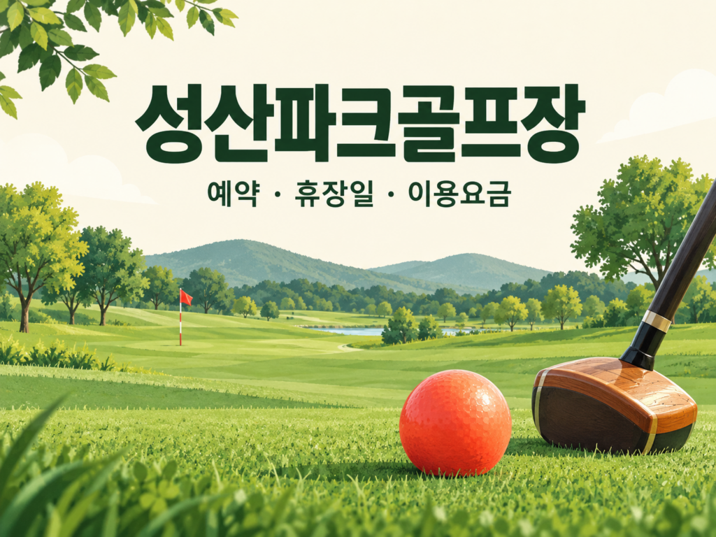 성산파크골프장 예약·휴장일·이용요금 안내 일러스트