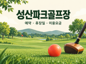 성산파크골프장 예약·휴장일·이용요금 안내 일러스트