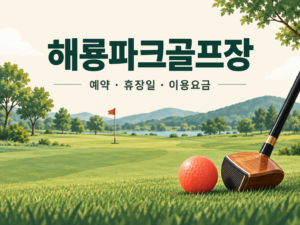 해룡파크골프장 예약·휴장일·이용요금 안내 일러스트
