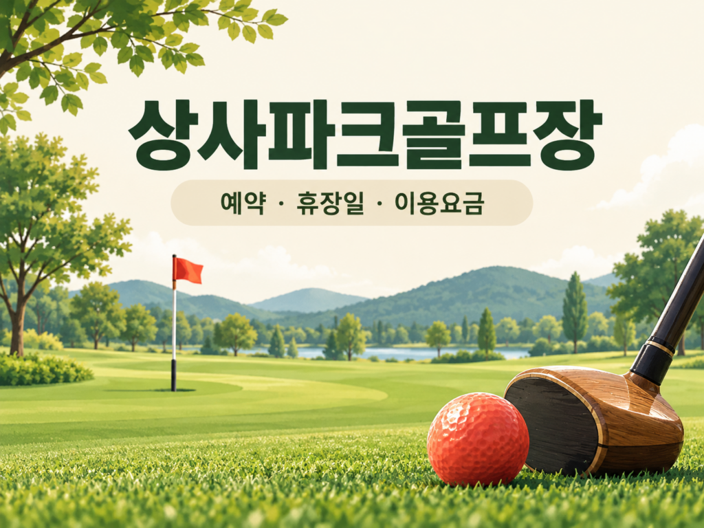 상사파크골프장 예약·휴장일·이용요금 안내 일러스트
