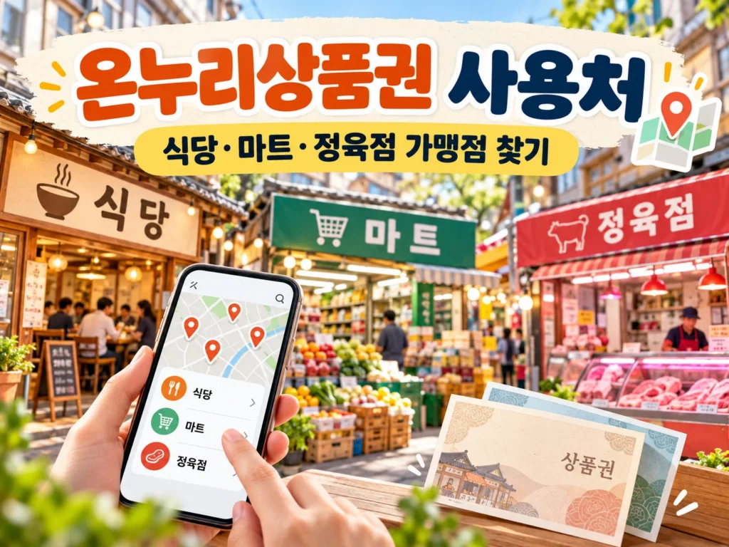 온누리 상품권 사용처 식당 마트 정육점 가맹점